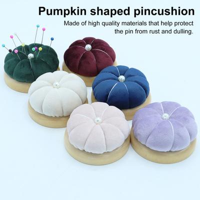 Gefülltes Nadelkissen Kürbisförmiges Nähnadelkissen Flanell Nadelkissen mit Holz