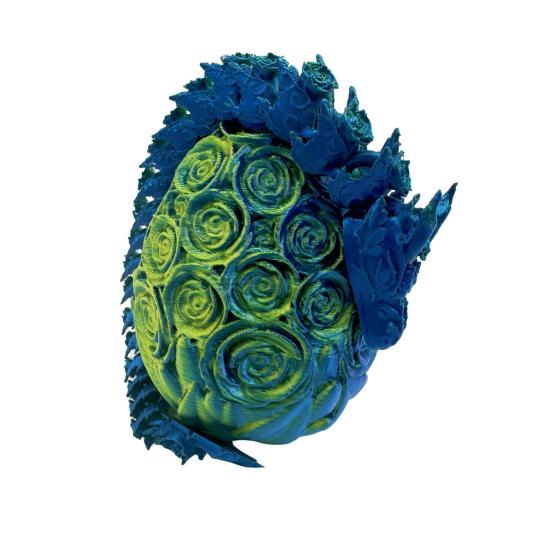 3D Printed Rose Dragon Articulated Dragon with Egg Flexible Rose Dragon