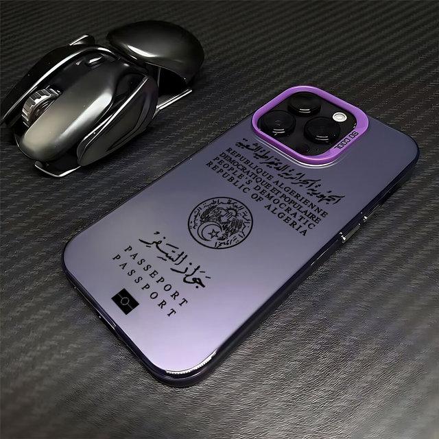 Algeria Passport Phone For iPhone Pro Max Candy Matte Shockproof Back Cover 16 15 14 13 12 11 Case Funda