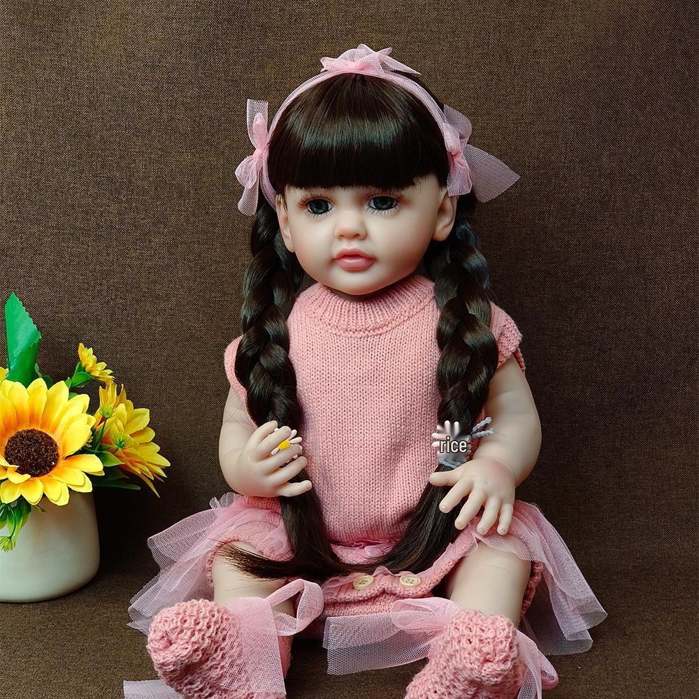 Realistic 55cm Full Enamel Baby Girl Doll Toy