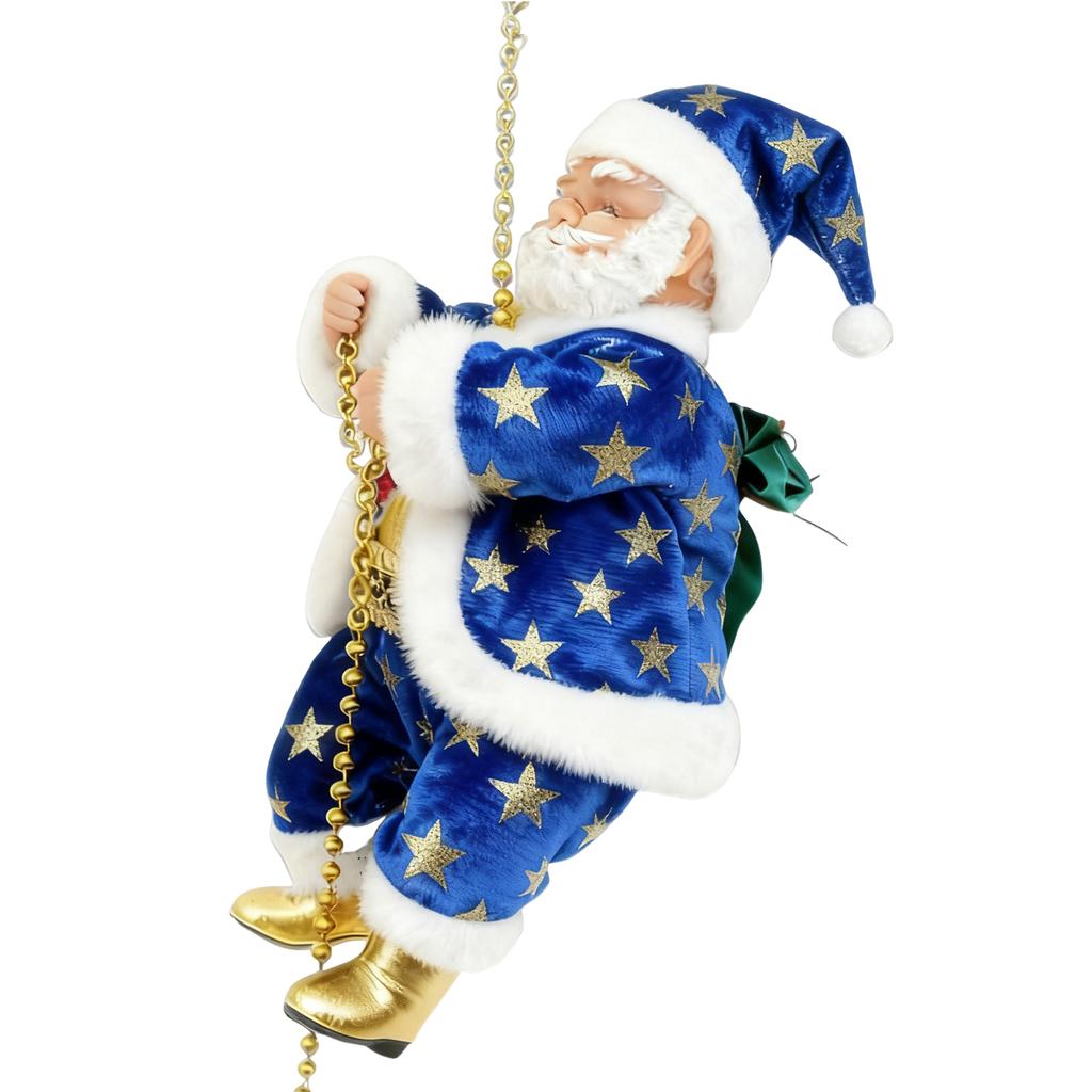 Electric Climbing Rope Santa Claus Climbs Up and Down Christmas Tree Pendant Ornament for Indoor Party Home Ornaments Gift