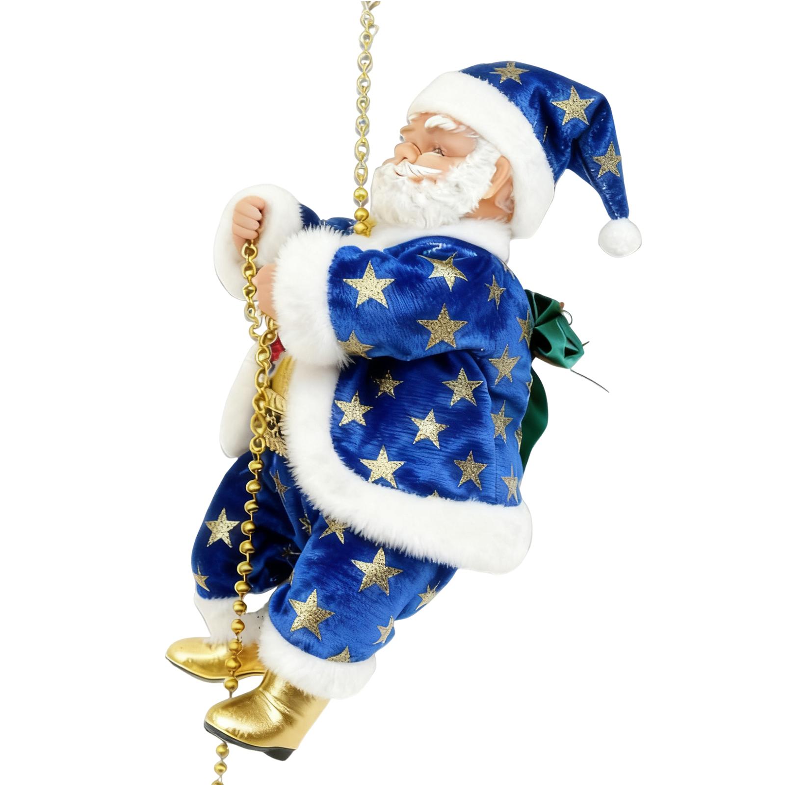 

Електрична мотузка Санта-Клаус, що піднімається та спускається, Різдвяна ялинка, Підвісний прикраса для вечірки в приміщенні, Домашні прикраси, Подарунок синій