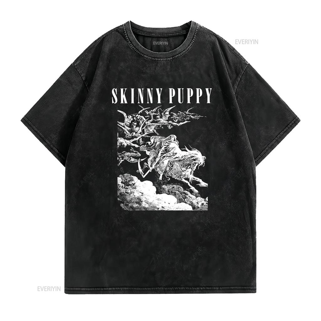 Skinny Puppy T-Shirt vintage Gewaschen Lässig Grafik Bequem Unisex Mode Atmungsaktiv Vielseitig Stilvoll Weich Streetwear
