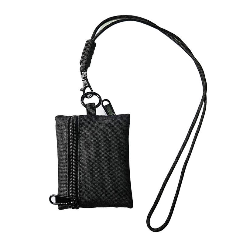 Pánská venkovní malá taška na krk s držákem na karty, mincovníkem, držákem na klíče, kapsou na Bluetooth sluchátka a šňůrkou pro studenty a seniory