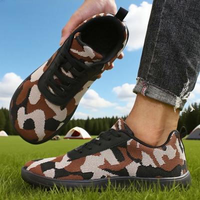 Null Sprengung Weite Barfußschuhe für Herren Outdoor Atmungsaktiv Große Laufschuhe Trendige Mesh Freizeitschuhe