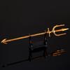 Aquaman Golden Trident 30cm Alloy Collectible Hero Movie Replica Desktop Ornament Premium Miniature Decor for Fans