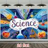 Banner 2D pentru Clasa de Știință STEM cu Simboluri Chimice