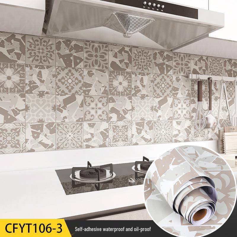 Autocollants muraux de cuisine résistants à l'huile et à l'eau: Papier peint pour cuisinière anti-moisissure, résistant aux hautes températures pour carrelage