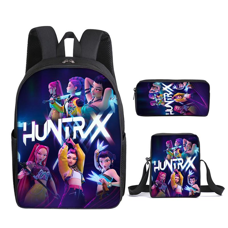 Kpop Demon Hunters School Backpack Set With Oxford Fabric And Air Cushion Straps For Students Style 1