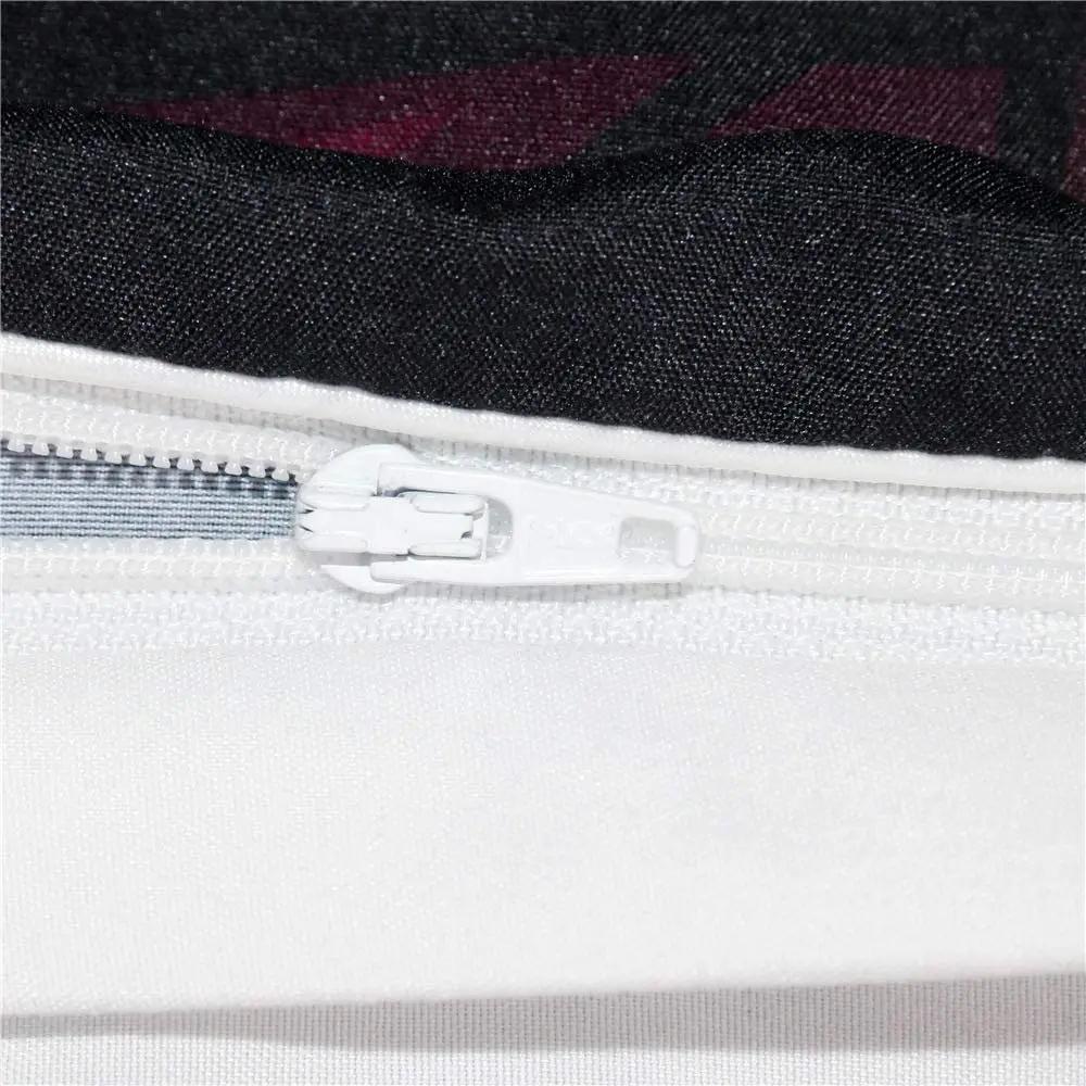 3D-Bettwäscheset mit Zuckerschädel-Motiv, Doppelbettgröße, Blumendruck, schwarzes Mikrofaser-Polyester-Bettwäscheset