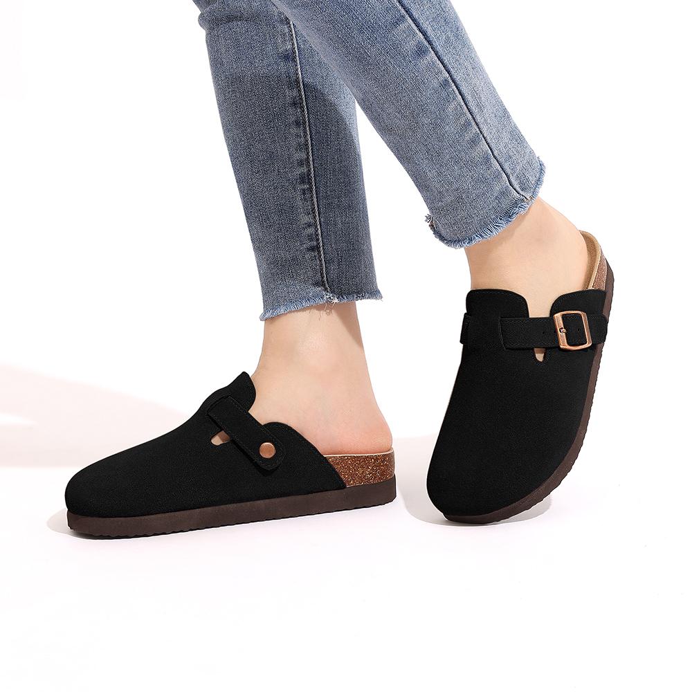Fashion Comwarm Thick Plaform Clogs Men Classic Cork Slippers Fashion Leather Mules Male Beach Shoes Arch Support Outdoor Flats Shoes