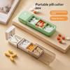 Portable Pill Organizer Integrated Pill Cutter Airtight Moisture-proof Small Pill Case for Students Dorm Daily Medication Storage