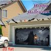 1pc 2D Flat ,Halloween Banner Lights Spooky Graveyard Skeleton Zombie Backdrop Outdoor Holiday Decor , 157*71in