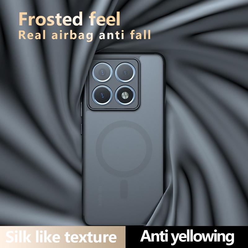 Matte Texture Magnetic Case for Xiaomi Mi 14T 13T Pro 14 15 Ultra Redmi Note 14 13 Pro+ Plus 5G 4G Transparent Back Cover CL003