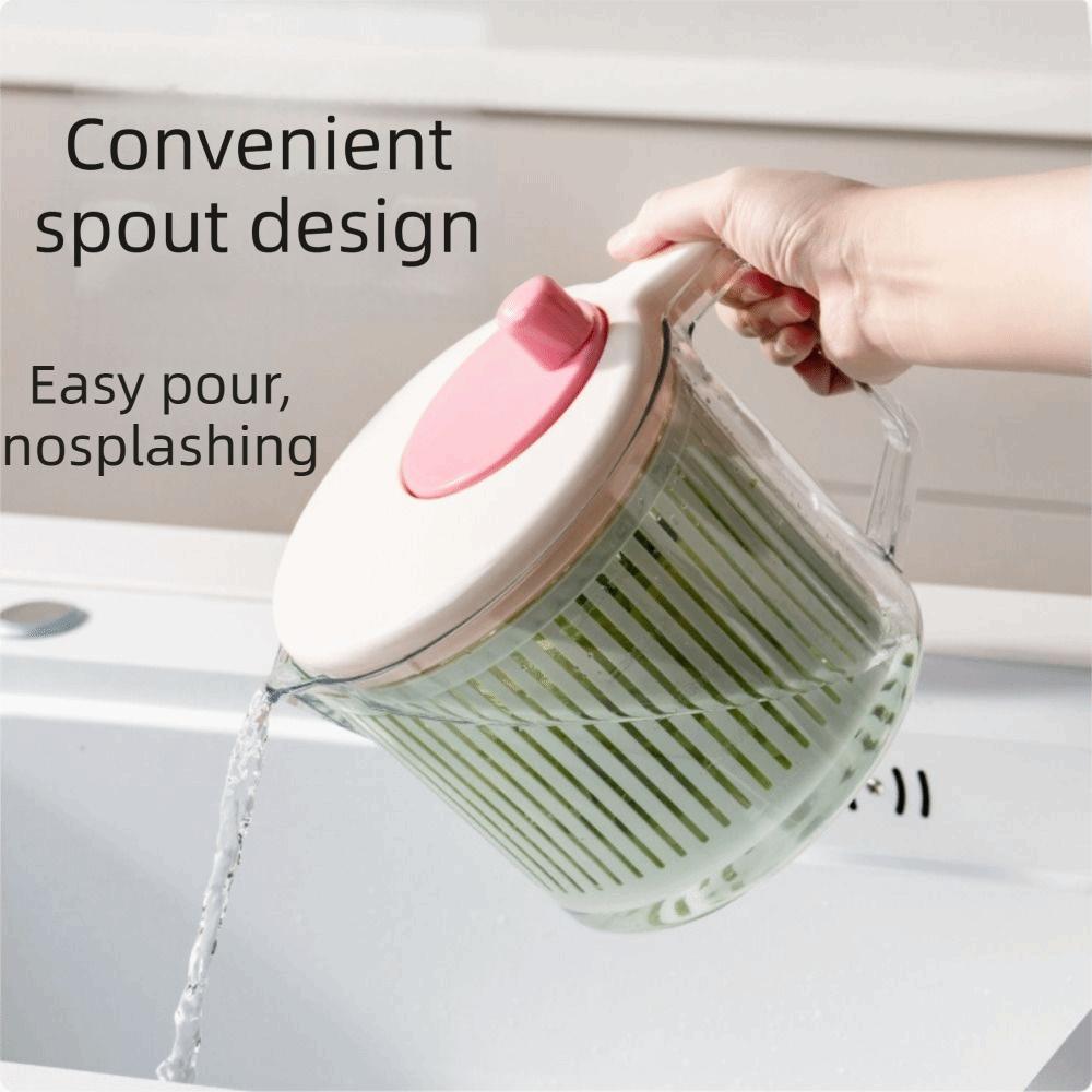 Drain and Spin Dryer Vegetable Dehydrator Plastic Fruit  Manual Spin Basket  Household Use