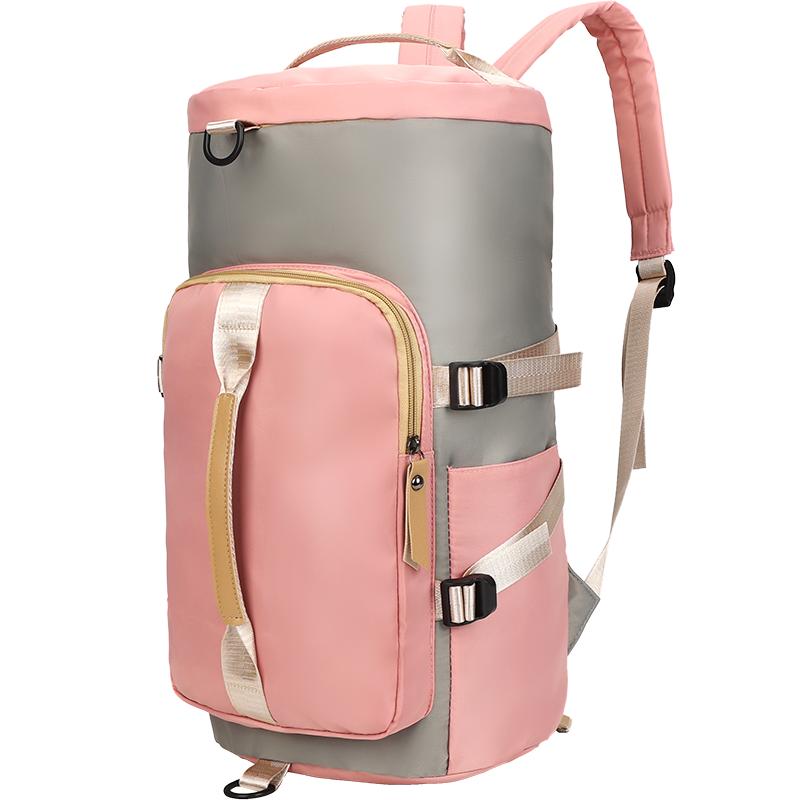 Sporttasche Colorblock Umhängetasche Trocken-Nass-Trennung Damen Große Kapazität Reise-Rucksack Multifunktionale Gepäcktasche mit separaten Schuhfächern