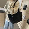 Large Capacity Monochromatic Canvas Bags for Women  Zippered Bags  Versatile Shoulder Bag Style  High Quality