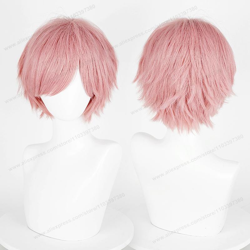 Anime 30cm Short Straight Cosplay Wig Black White Green Brown Purple Blue Gray Red Gold Man Women Heat Resistant Synthetic Hair