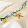 Flower Beach Ocean Series Necklace Jelly Fish Blue Bead Necklace  Girls