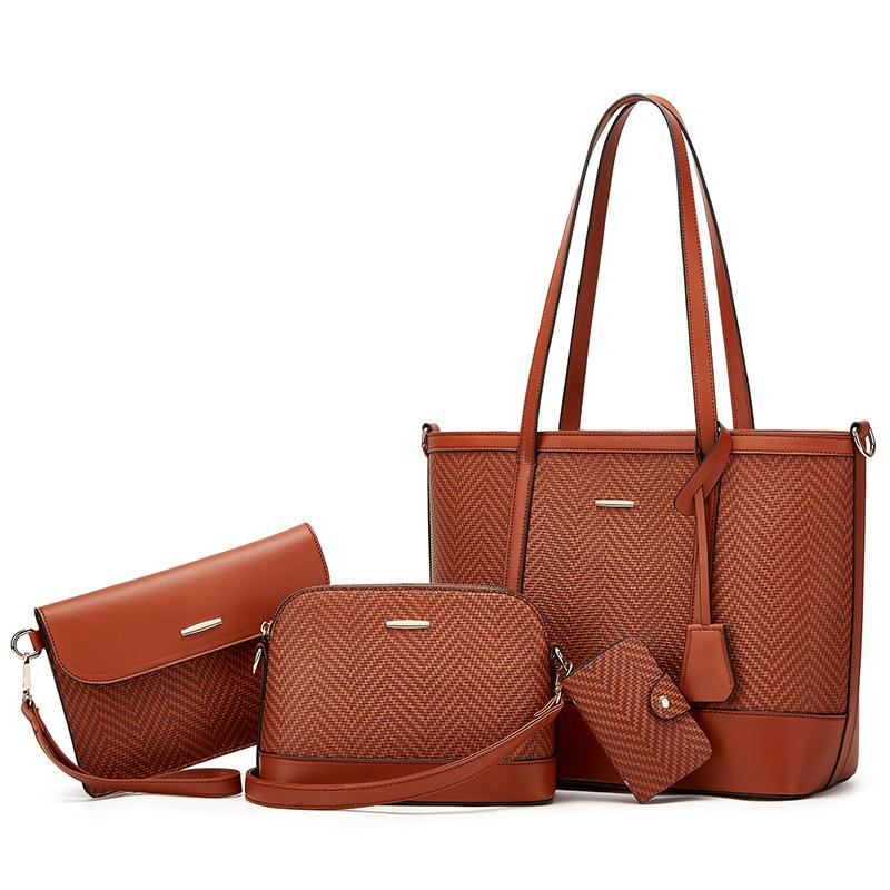 Женская сумка Модная Универсальная Модная Сумка Мать и Ребенок Большая Вместимость Плечевая Сумка-тоут коричневый