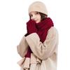 JIUMU Women's Pure Wool Scarf, Hat & Gloves 3-Piece Gift Set