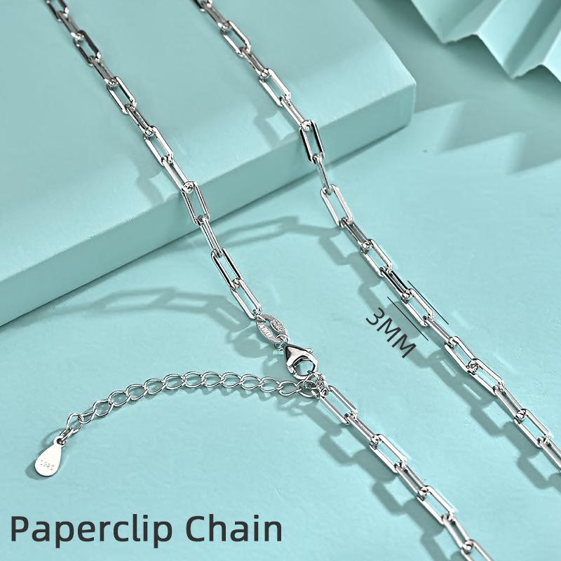 Custom 925 Sterling Silver Italy Link Chain Set Lobster Clasp Adjustable Snake Bone Sweater Chains Necklace Fashion Jewelry