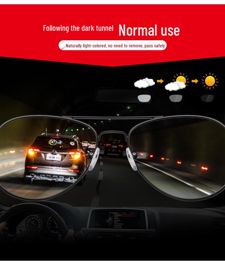 Men's Polarized Frog Eye Sunglasses Night Vision Photochromic Driving Glasses 209