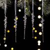 Set Of 5 Impregnable Rimed Ice Ornamentation Simple Christmas Deck For Openings Firepit Blanket Holiday Display