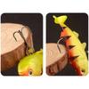 5 Pcs Soft Fishing Baits Lures Pre-Rigged Jig Head Soft Plastic Swimbaits Paddle Tail Swimbaits for Outdoor Fishing yellow leopard print