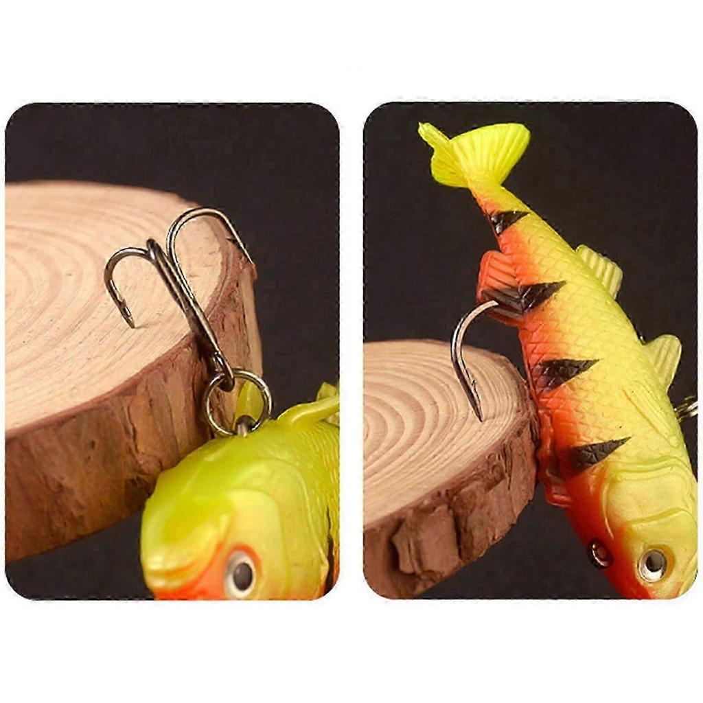 5 Pcs Soft Fishing Baits Lures Pre-Rigged Jig Head Soft Plastic Swimbaits Paddle Tail Swimbaits for Outdoor Fishing yellow leopard print