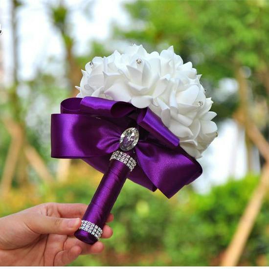 Handheld Bridesmaid Posy: PE Rose Flower Girl Bouquet for Graduation Season