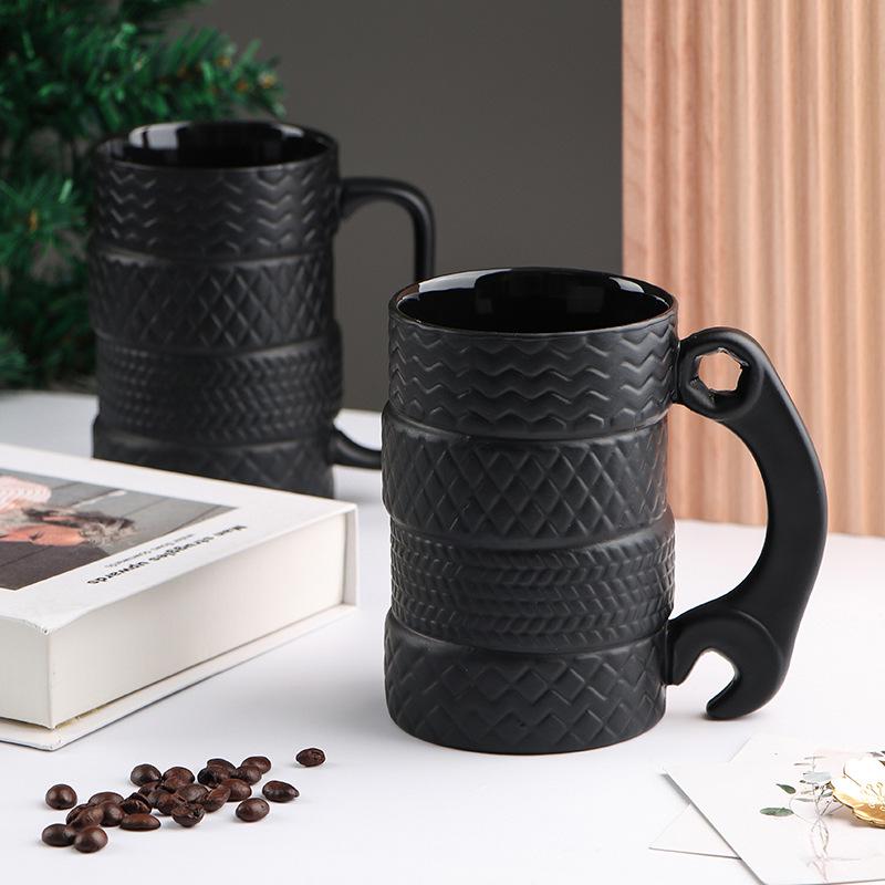 Creative Large Capacity Novelty Ceramic Tire Mug