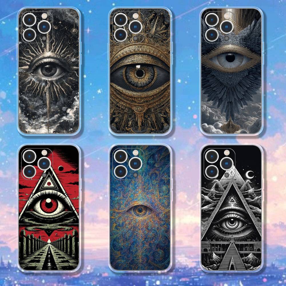 Occult Illuminati Eye Phone Case For iPhone 17,16,15,14,13,12,11 Pro,Max,Plus,X,XS,XR,SE4,E Mini Transparent Soft Cover