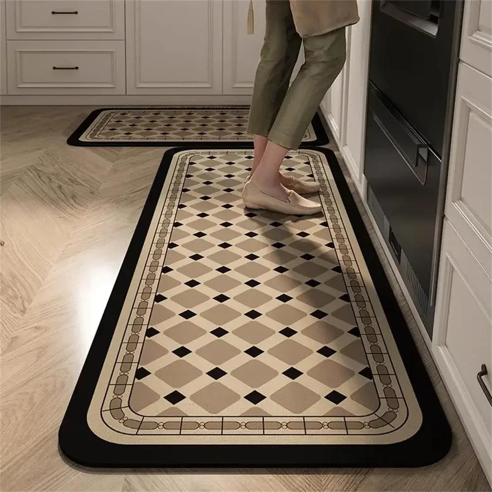 1/2pcs Kitchen Floor Mat, Anti-Slip And Easy To Maintain, Home Decoration, Entrance Porch Carpet, Living Room Floor Mat