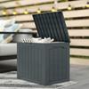 Outdoor Storage Box, 97 L, Waterproof, Recessed Handles, 56 x 41 x 50 cm, Dark Grey
