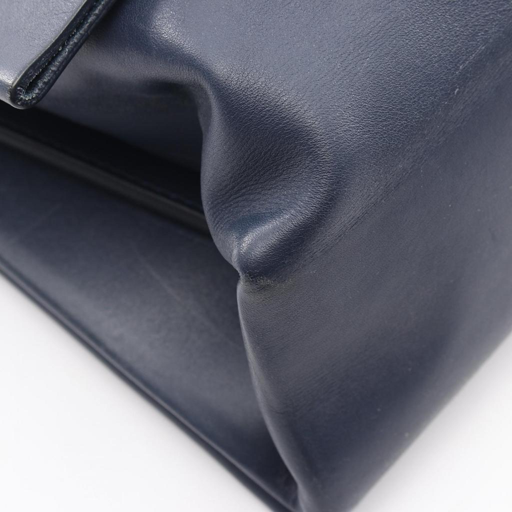 Used CELINE Blade Shoulder Bag Leather Navy Used Women
