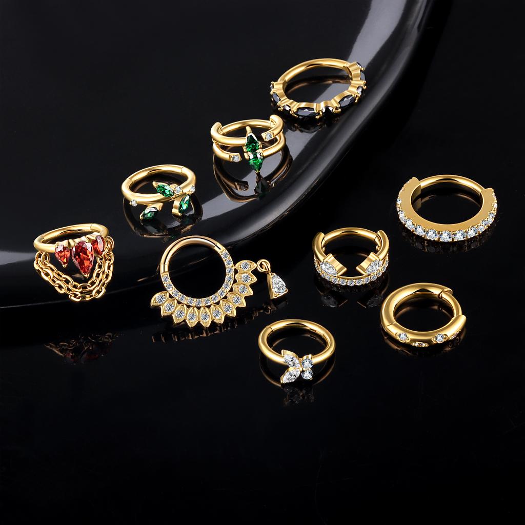 Eternal Metal ASTM F136 Titanium Internally Threaded Buttfly CZ&Opal Belly Ring Navel Piercing Body Jewelry