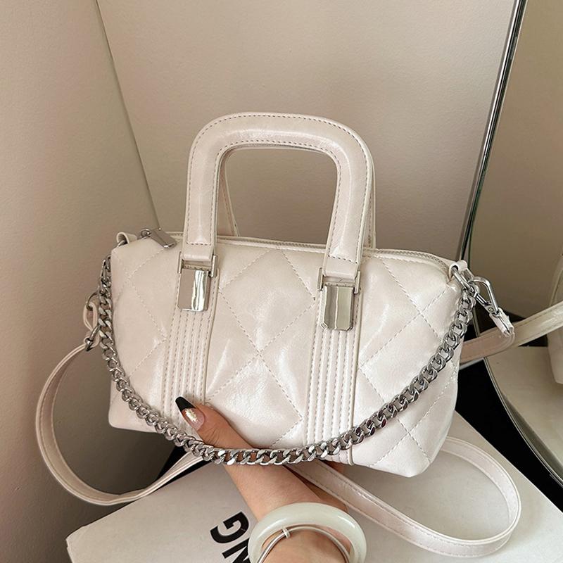 Klasyczna Czarna Torebka na Imprezę Jesień/Zima Nowa Damska Teksturowana PU Torby na Jedno Ramię Elegancka do Pracy Łańcuszek Torba Crossbody Trend