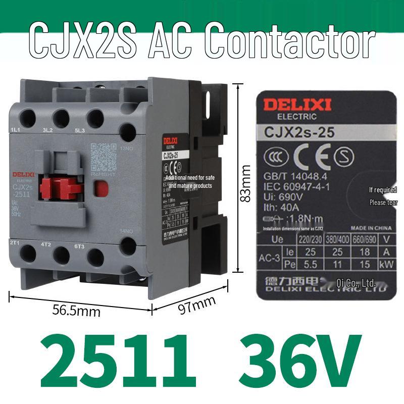 DELIXI CJX2S Series AC Contactor (380V/220V/110V/36V/24V)