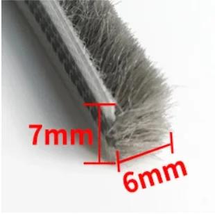 10M 5/6/7mm Elastischer gerader Haardichtungsstreifen Tür-/Fensterdichtungs-Schaumstoff Nut Nylonborstenbürsten-Dichtung Wetterleiste Staubdichter Streifen