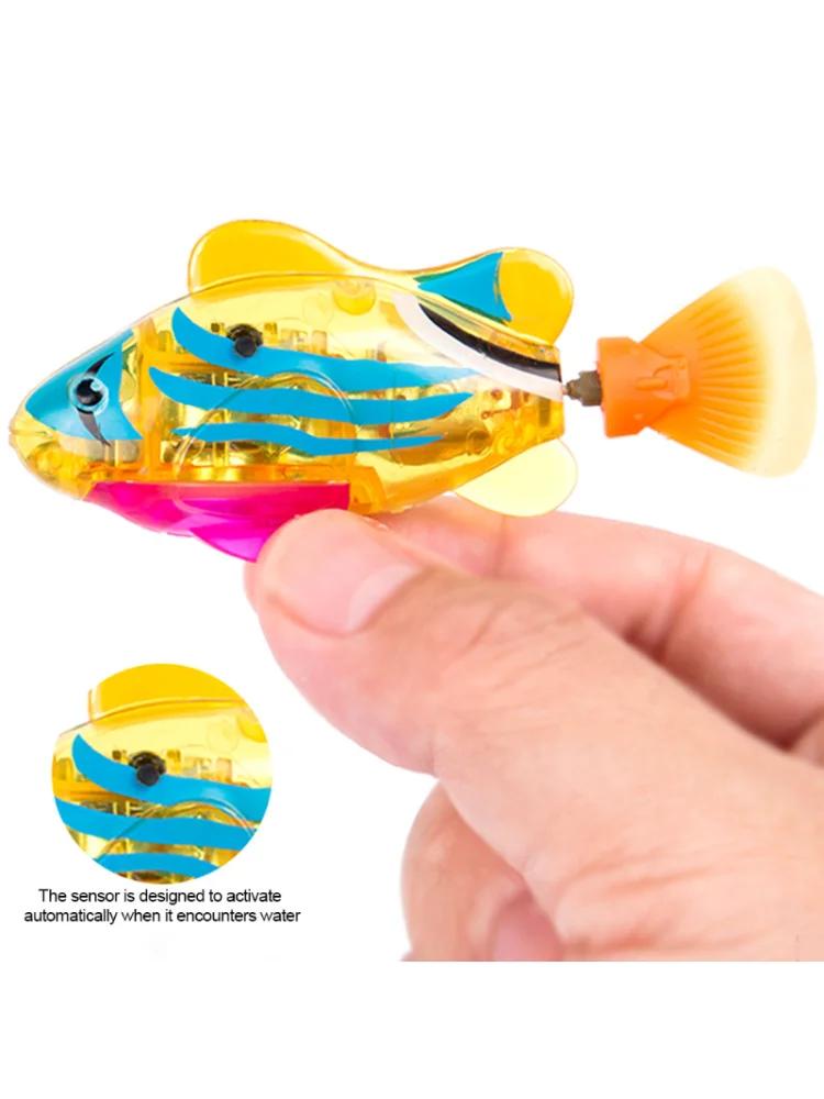 Cat Interactive Electric Fish Toy Water Cat Toy for Indoor Play Swimming Robot Fish Toy for Cat and Dog with LED Light Pet Toys