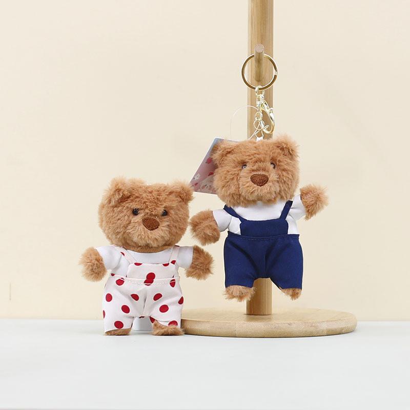 Adorable Teddy Bear Plush Keychain With Cute Overalls Perfect For Couples And Kids