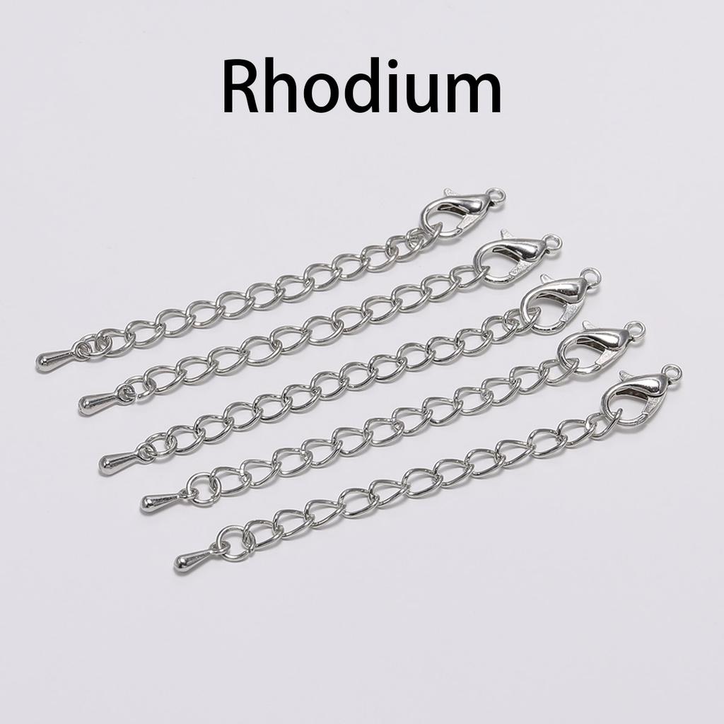 10/20pcs 50 70mm Tone Extension Tail Chain Lobster Clasps Connector For DIY Jewelry Making Findings Bracelet Necklace Supplies