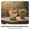 Hen Statue with Chick Outdoor Mother and Hand-Painted for Patio