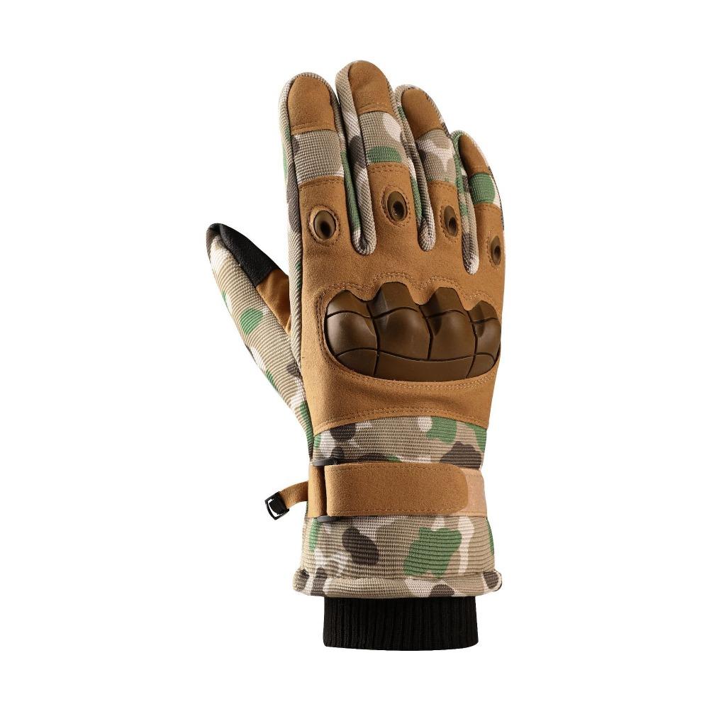 Tactical Gloves Men's Cotton Thickened Touch Screen Windproof Waterproof Protective Velvet Thermal Gloves
