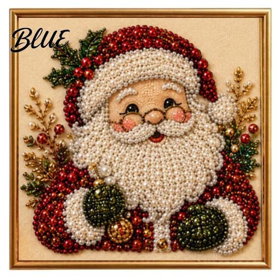 Full Drill Gem Art for Beginners DIY Christmas Faux Pearl Painting Kit with Frame
