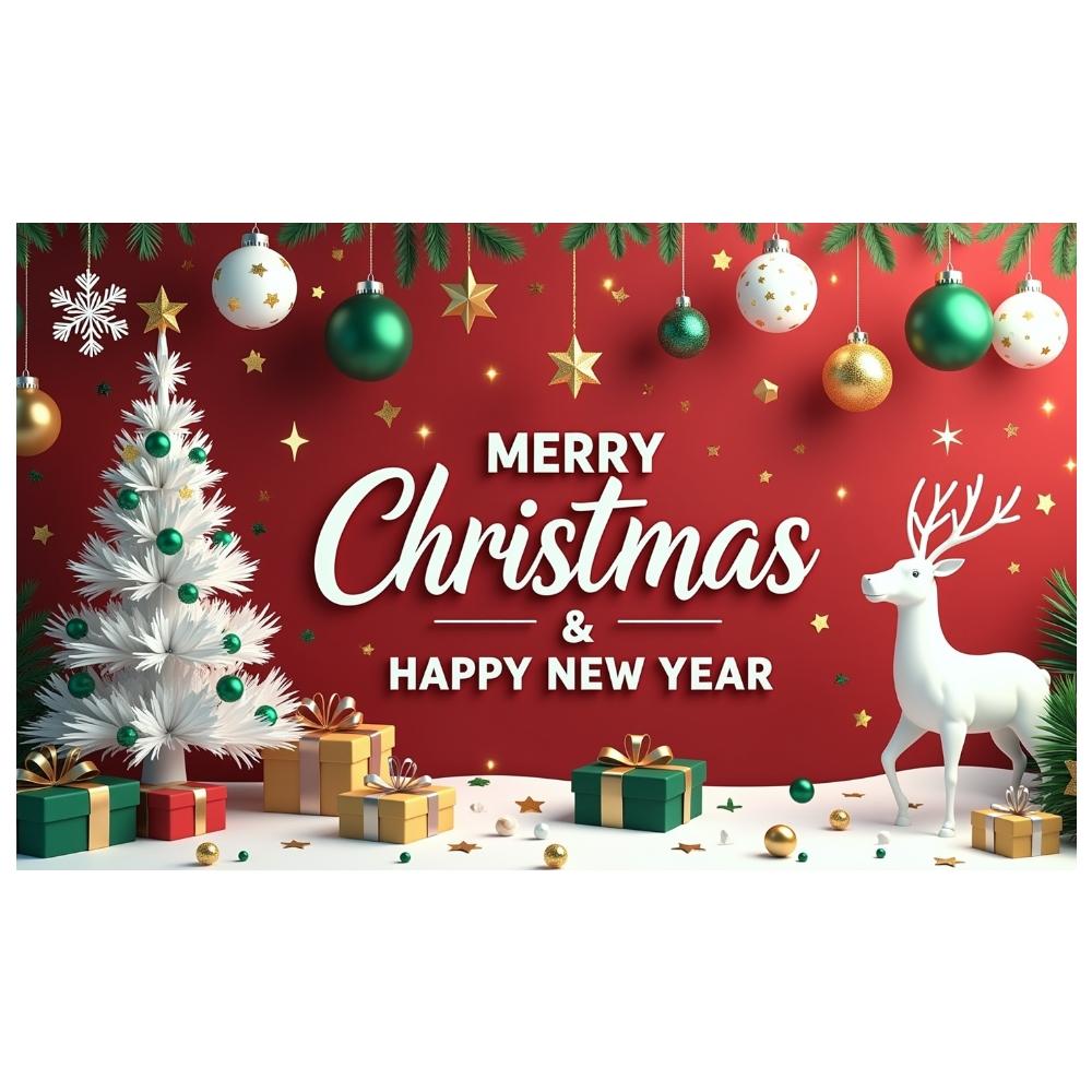 Neujahrsdekoration Goldene Sterne Festliches Banner Frohes Neues Jahr Hintergrund Schneeflocken Winterdekoration Für Heimdeko Weihnachtsfeier