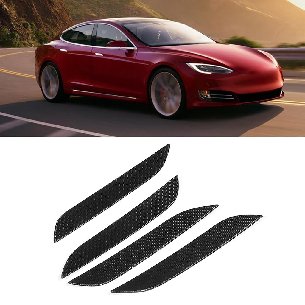 Carbon Fiber Car Door Handle Cover Trim Fits for Tesla Model S 16 18