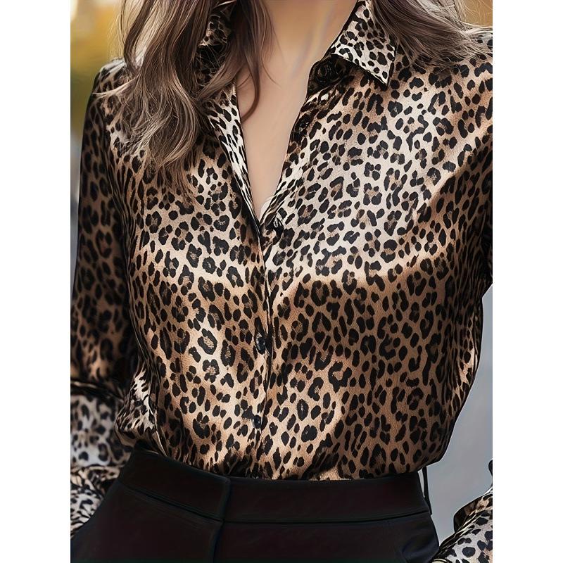 Popular autumn new satin printing long sleeves, shirts