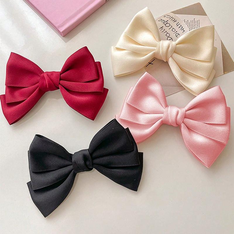 Doppelstöckige Schleifen-Haarspange, Geeignet für Damen für den Alltag/Urlaub/Arbeit, Krokodilklemme Haar-Accessoires Klauen-Klemmen Haarkrallen Haarspangen